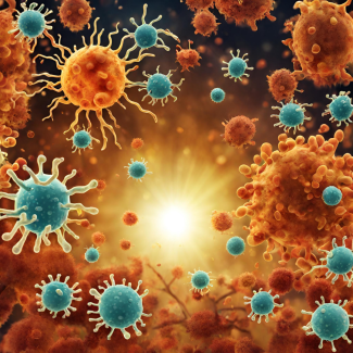 Virus och bakterier (genererad med hjälp av Canva AI)
