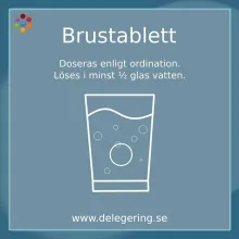Bild med information om brustabletter