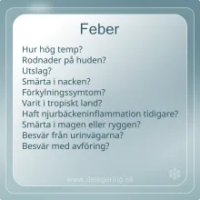 Checklista att tänka på vid feber. 