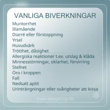 Checklista Vanliga biverkningar